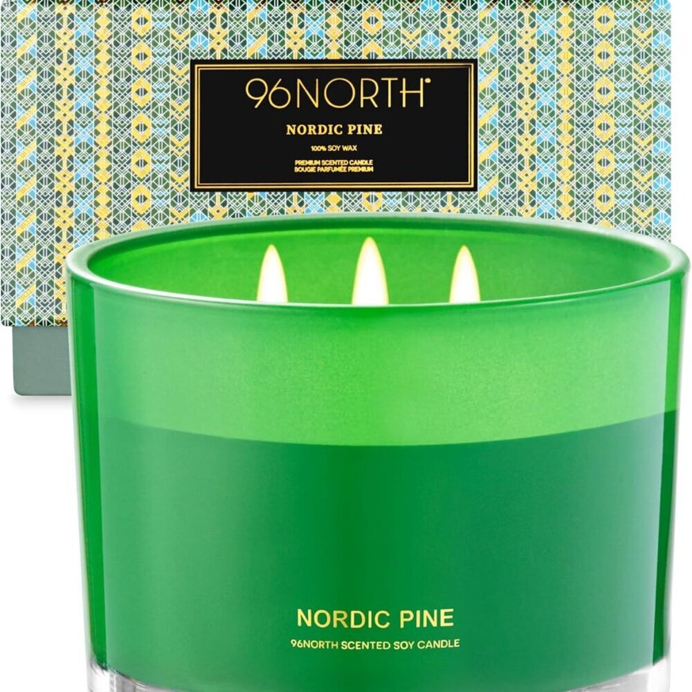 Luxury Pine Soy Candle | Large 3 Wick Jar Candle | Up to 40 Hours Burning Time |